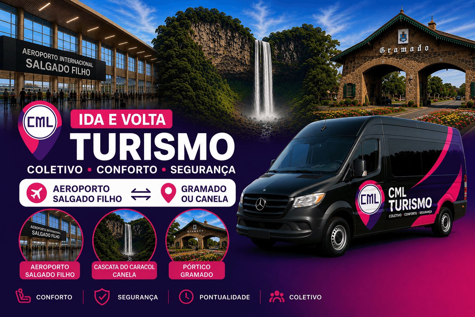 Transfer IDA e VOLTA • Porto Alegre / Gramado ou Canela - Coletivo
