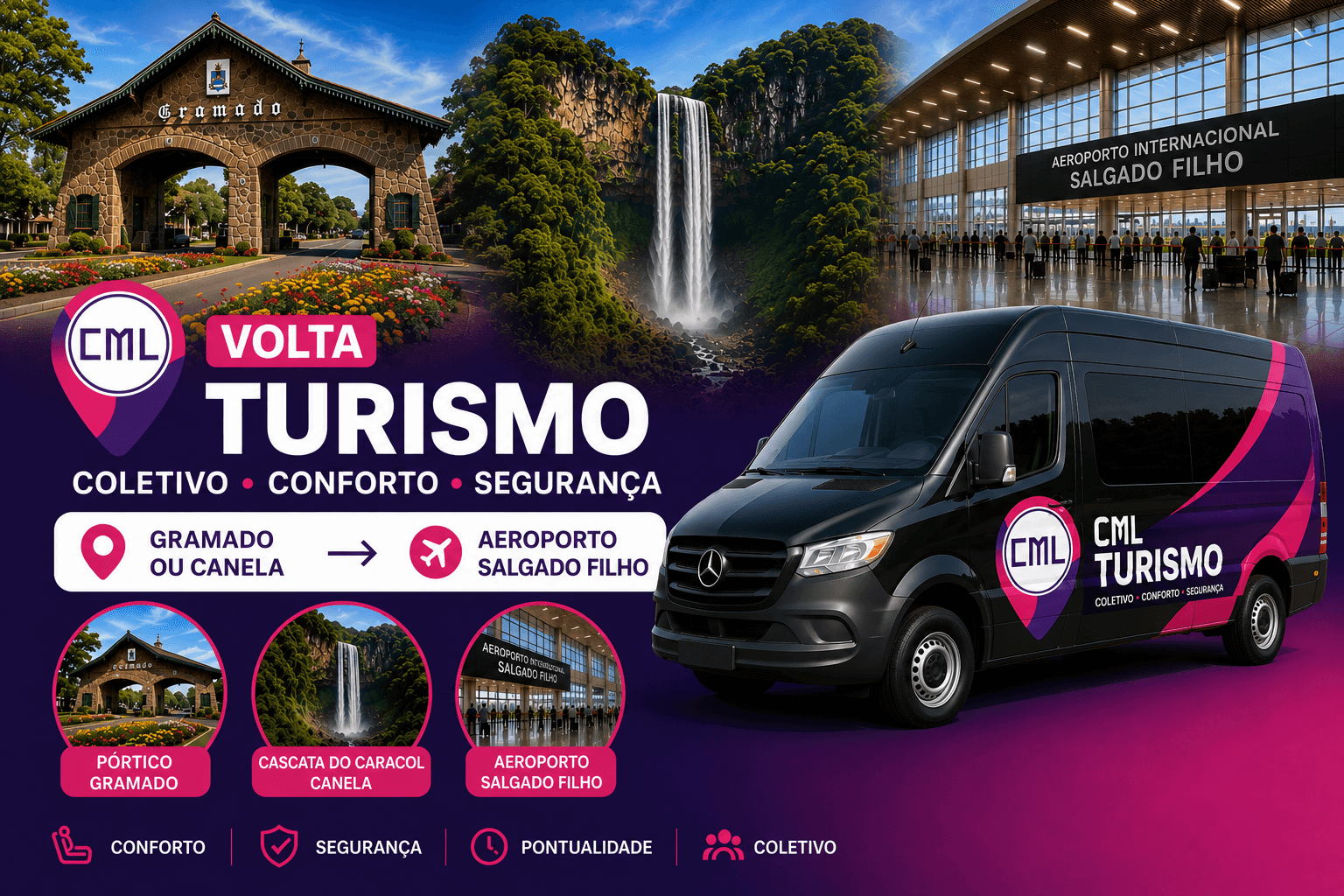Transfer VOLTA • Gramado ou Canela / Porto Alegre - Coletivo