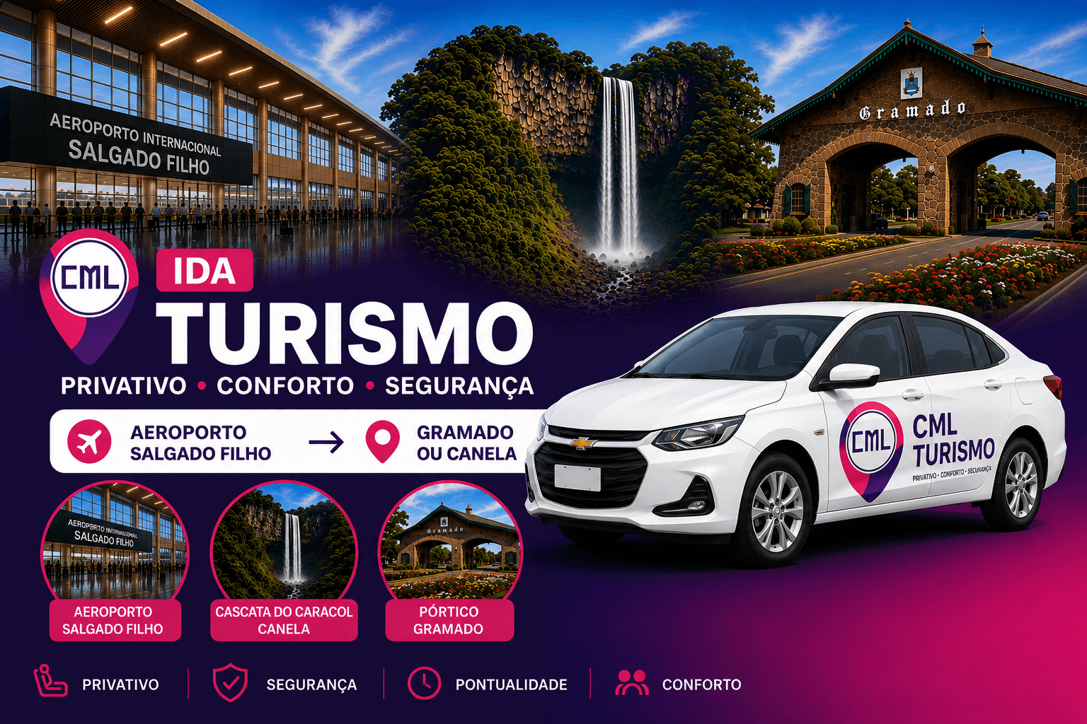 Transfer IDA • Porto Alegre / Gramado ou Canela - Privativo